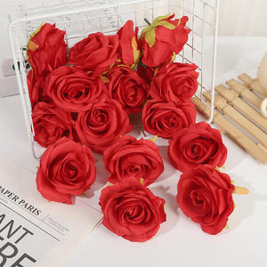 Roses artificielles en soie rouges, 10 pièces, haute simulation, décoration de mariage et de maison - Product Image 3