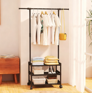 Porte-vêtements d'entrée, chariot roulant, porte-manteau, séchoir à linge, séchoir à linge sur pied, rangement de vêtements de nuit - Product Image 2