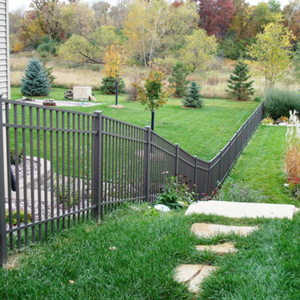 Hot Dipped Galvanized Black Aluminum Alloy Modern Home Privacy Slat <strong>Fence</strong> Panels Customizable Height Yard Safety 3D Modeling - Product Image 5