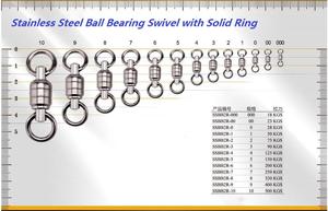 Connecteur pivotant de pêche en haute <span class=keywords><strong>mer</strong></span>, pièces, roulement à billes en acier inoxydable, avec anneau solide soudage - Product Image 5