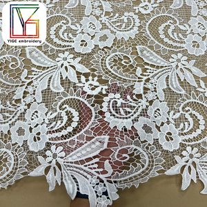 Chất Lượng Cao Lưới Guipure Dây Thêu Ren Vải Châu Phi Bridal Trắng Nước Hòa Tan Lưới Ren Vải Cho Váy Cưới - Product Image 2