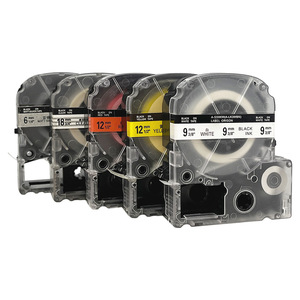 Kompatibel LC-4GBP SC12GW 12mm hitam pada Label hijau Cartridge pita untuk Epson LabelWorks LW300 LW400 KINGJIM pembuat Label Printer