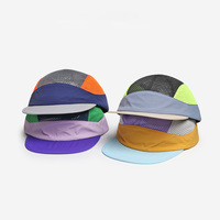 Harga Pabrik MOQ Rendah Topi Camping Jaring 5 Panel Unisex Ukuran Dapat Disesuaikan Topi Lari Olahraga Nilon Berkinerja Tinggi