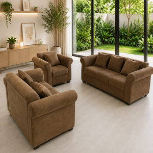 Moderno Conjunto de Sofá Orchid 2-2-1 de 221 Plazas para Sala de Estar, Muebles de Sofá de Tela Personalizada con Tela Premium para Sala de Estar - Product Image 1