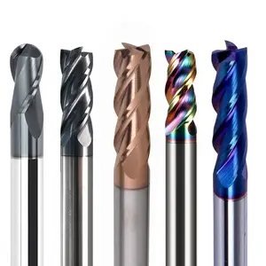 Cacbua vonfram rắn 4 sáo phẳng/vuông cuối nhà máy hrc55 hrc60 hrc65 Bóng Mũi 2 Sáo endmill phay Công cụ Cắt