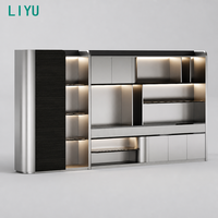Ensemble de bureau de direction convertible LIYU avec armoire latérale, poste de travail de direction en bois, mobilier contemporain de luxe