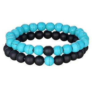 Hot 2 stks/set 7 Stijl Natuursteen Yoga Kralen Armband, Kralen Armband Mannen Vriend Gift Charm Sieraden