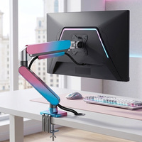 Soporte de Escritorio con Brazo para Monitor de Producción en Masa, Resorte de Gas, 32 Pulgadas, Textura de Piedra Personalizada, 10 KG, 90 Grados, Espacio de Trabajo Ergonómico
