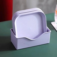 Lot de 10 assiettes multifonctionnelles carrées en plastique alimentaire, résistantes à la chaleur, micro-ondables et cuissables à la vapeur, pour cuisine et repas festifs