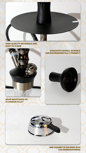 Chicha de voyage miniature de luxe arabe, portable, en alliage d'aluminium, technique de laque, moderne, avec boîte personnalisable pour logo, best-seller - Product Image 3