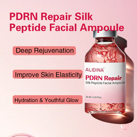 Kit de Soins Anti-Âge et Nourrissant GZ : Sérum Ampoule Visage au Peptide de Soie GHK CU Rose, PDRN et Collagène, Essence Protéinée de Soie