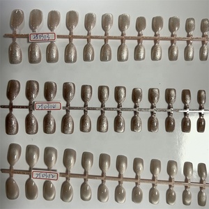 Snelle Verzending Korte Amandel Cat Eye Valse Nagels Verkoper Eenvoudige Handgemaakte Pers Op Nagelset Met Nagelgereedschap - Product Image 1