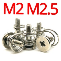 Vis à ressort pour carte graphique, filetage M2 M2.5, fixation de dissipateur thermique, vis de machine pour carte mère PC, acier nickelé