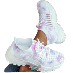 Zapatillas Casuales de Mujer Tejidas Transpirables Estilo Calcetín para Caminar con Diseño de Tela Superior Moderno, Suaves y Ligeras al por Mayor - Product Image 1
