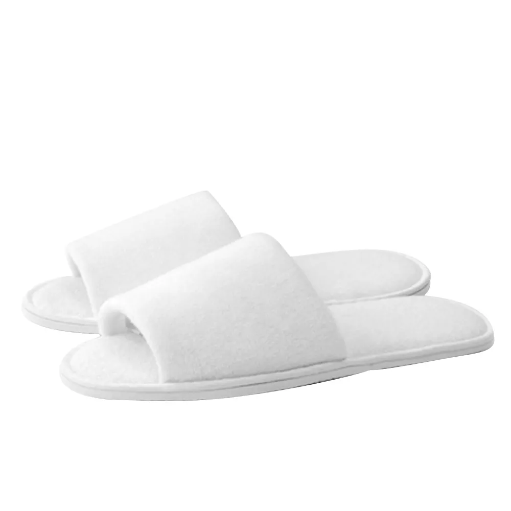 Пятизвездочные Нескользящие моющиеся одноразовые комнатные персонализированные белые вафельные плетеные тапочки для отеля