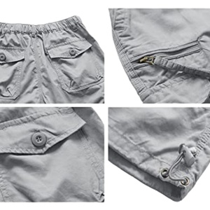 Pantalones Cortos Multibolsillos de Sarga de Algodón para Hombre, al por Mayor, OEM, Personalizados, Holgados, para Fitness, para Hombres de Talla Grande, Casuales, Lisos, Teñidos - Product Image 5