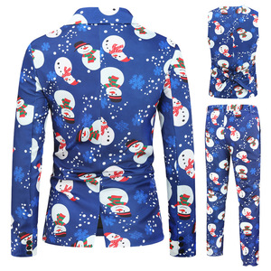 Costumes pour hommes imprimés en gros, costumes de Noël en 3 pièces, ensemble pantalon, veste et <span class=keywords><strong>gilet</strong></span> pour hommes, <span class=keywords><strong>costume</strong></span> décontracté pour hommes - Product Image 2