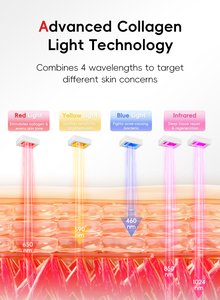 Mua LED Mặt chăm sóc da liệu pháp ánh sáng LED mặt nạ trên khuôn mặt đầy đủ Mặt nạ chống lão hóa trường hợp khó khăn Red Light Therapy mặt LED mặt nạ - Product Image 4