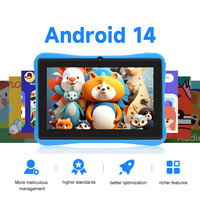 Tablette pour enfants 7 pouces 4GB + 32GB Wifi Android 14 fonctions d'apprentissage Contrôle parental Tablettes Wifi BT en stock
