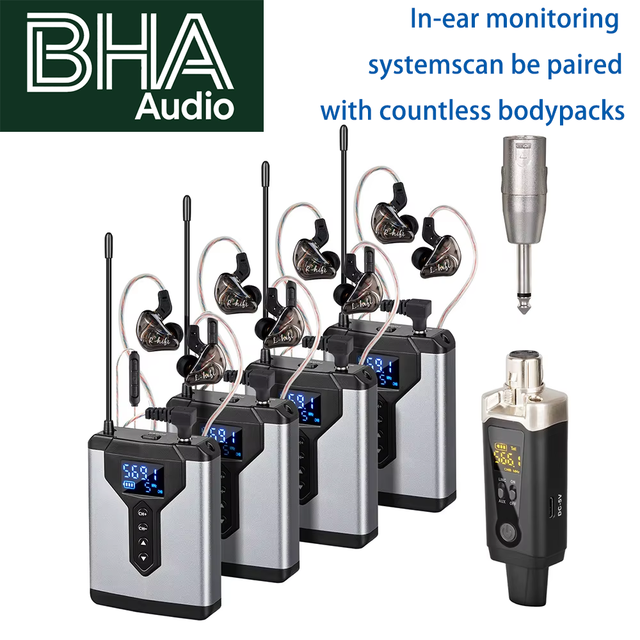BHA JT-4 Wireless In-Ear Monitor System UHF IEM Monitoring Headphone Professional Stage Singer Band Live Performance Wholesale
