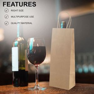 Customized <b>Printed</b> logo Luxury Gift Red Wine Whisky <b>Packaging</b> Paper Bags with Handle - Product Image 4