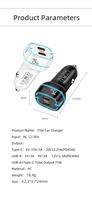 Pengisi Daya Mobil USB C Cepat 75W QC.0 PD Pengisian Daya Mobil 3.1A Pengisi Daya Mobil Port USB Ganda Adaptor Pemantik Rokok