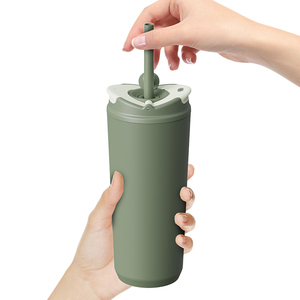 नया डिजाइन 3 पेय विकल्प स्टेनलेस स्टील थर्मल सिप्पी टंबलर ढक्कन और पुआल कस्टम यात्रा कॉफी मग - Product Image 4