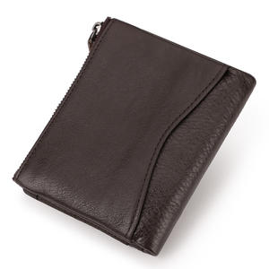 Rfid Portemonnee Lederen Biflod Korte Portemonnee Met Rits Muntentas Casual Geldzakken Mannen Blokkering Bescherming Anti-Diefstal Scan Man - Product Image 2