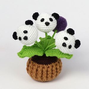 Planta en Maceta Tejida a Mano con Hilo de Ganchillo Artificial, Panda, Cerdito, Conejo, para Regalo de Halloween, Navidad, San Valentín - Product Image 2