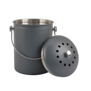 Indoor <b>Compost</b> <b>Bin</b> with Lid | Stainless Steel <b>Kitchen</b> Composter for Food Scraps & Waste Recycling <b>Compost</b> Pail - Product Image 2