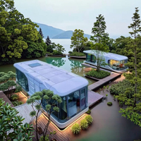 Space Capsule Fast-Construcred Steel Container Houses Waterproof Hotel and Houseboat Eco-Friendly Green Alternative for Life