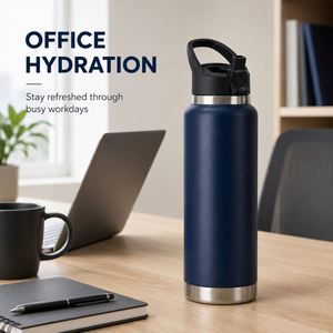 Custom 18oz 26oz 36oz Stainless Steel Double Wall Insulated Powder Coated <b>Sports</b> <b>Water</b> <b>Bottle</b> with Chug Lid with Carry Handle - Product Image 2