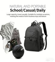 Sac à dos pour ordinateur portable en nylon de 14 pouces, grande capacité, résistant à l'eau, compartiment pour ordinateur portable, poches externes à fermeture éclair, sacs latéraux en maille, polyester