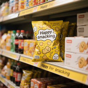 Bolsa de plástico laminado de grado alimenticio con 3 sellos laterales impresos personalizados Embalaje de patatas fritas con bolsa de almohada con sello trasero MOQ 100PCs - Product Image 4