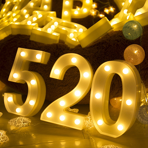 Lampe de nuit LED 3D 26 lettres 0-9 Enseigne lumineuse numérique Alphabet Lumière murale Lampe suspendue Extérieur Diplôme Mariage Fête LED Nuit - Product Image 2