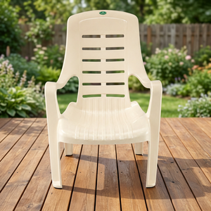 Premium Modular BPA Free <b>Plastic</b> Chair Wood Legs Modern Design for Balcony Garden Indoor Outdoor Seating Durable Comfortable - Product Image 1