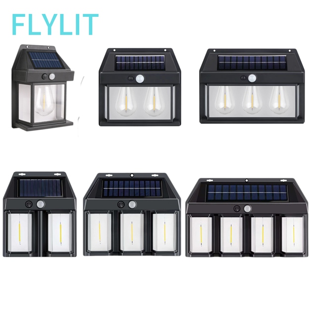 Tungsten Bulb Solar Wall Lamp Led Solar Outdoor Garden Wall Light with Sensor Wireless Ip65