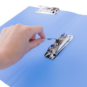 Deli <b>A4</b> Double Clip <b>File</b> <b>Folder</b> Blue Plastic Office Student Use - Product Image 3