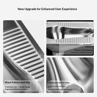 Barre de toilette à la turque en acier inoxydable 304 épaissi, design moderne et épuré, anti-odeur, durable, pour centre commercial