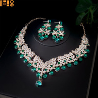 Parures de bijoux de mariée coréennes, collier et boucles d'oreilles en cristal et strass, multicolores, bouquets, bijoux pour femmes, accessoires pour mariage et fête