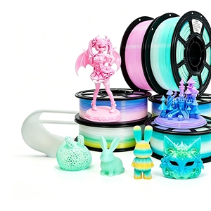 เส้นพลาสติกสำหรับพิมพ์ 3 มิติ PLA กึ่งโปร่งแสง สีรุ้งไล่เฉด ขนาดเส้นผ่านศูนย์กลาง 1.75 มม. น้ำหนัก 1 กก. ผลิตในจีน - Product Image 1