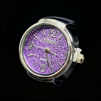Montre-bague numérique plaquée argent véritable, style minimaliste, cadran violet, en acier, mini montre-bague pour femme, vente en gros