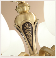Lustre américain de luxe en laiton pour salon abat-jour en marbre naturel hôtel grande taille éclairage multiple