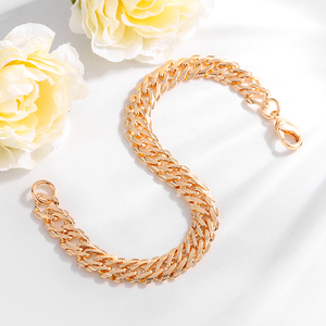 Bracelet chaîne hip-hop vintage Tianamo en laiton plaqué or, maille <span class=keywords><strong>gourmette</strong></span> avec pierre naturelle taille Asscher et sertissage <span class=keywords><strong>papillon</strong></span> pour femme - Product Image 3