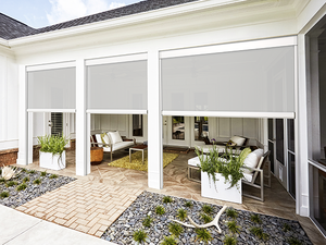 Tende <span class=keywords><strong>a</strong></span> <span class=keywords><strong>Rullo</strong></span> Motorizzate Elettriche su Misura di Grandi Dimensioni, Ignifughe e Antivento, per Esterni, Patio e Finestre con Sistema Zip Track - Product Image 3