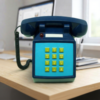 Téléphone fixe vintage violet personnalisé avec clavier à boutons-poussoirs, fonction d'alerte d'appel entrant et sonnerie Bluetooth antique
