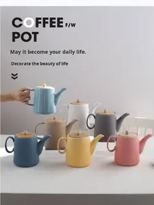 Cafetera de Cerámica de Gran Capacidad <span class=keywords><strong>con</strong></span> Diseño Nórdico, Accesorio para <span class=keywords><strong>Café</strong></span> y Té, Tetera <span class=keywords><strong>con</strong></span> Tapa - Product Image 5