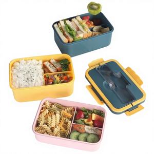 Rectangular Leakproof Disposable Eco-Friendly Portable Food Container <b>Tiffin</b> Carrier Students Wheat Straw Plastic Bento Lunch - Product Image 1