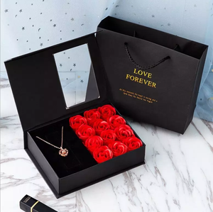 DREA Eternal Preserved Rose Soap Flower jewelry gift box and tote bag for Wife Mother Present