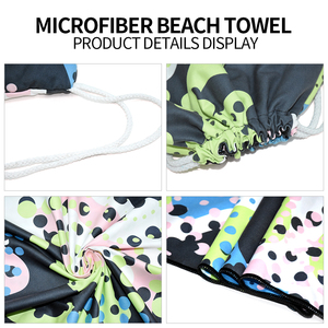 Toalla de playa 2 en 1, toalla de playa de microfibra personalizada, mochila portátil ligera para exteriores, toalla de playa de gran tamaño - Product Image 3